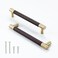 Linkaa Brown 614 in Bar Cabinet Pull Drawer Handle Solid Brass10 Pack Modern Hardware for Kitchen Bathroom Cabinets Cupboard DrawerHole Centers 614 in160mm Cupboard Handles and Knobs