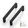 Ravinte 15 Pack Black Cabinet Pulls 5 Inch Square Kitchen Cabinet Handles Matte Black Kitchen Hardware for Drawer Pulls Drawer Handles Come with Screwdriver