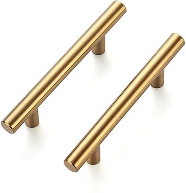 Ravinte 30 Pack 6 inch Cabinet Pulls Brushed Brass Stainless Steel Kitchen Drawer Pulls Cupboard Handles Cabinet Handles 375 Hole Center