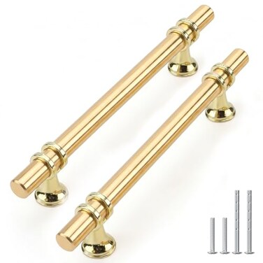 Rergy 30 Pack 5 Inch Gold Cabinet Pulls HeavyDuty Kitchen Cabinet Handles RustResistant and Durable Drawer Pulls Zinc Alloy Hardware for CupboardClosetCabinets