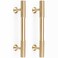 RZDEAL 4pcs Solid Brass Gold Cabinet Pulls 334Inch Hole Centers for Kitchen Cupboard Handles Modern Drawer Dresser Pulls Bathroom Brushed Brass Cabinet Pulls Wardrobe Door Handles