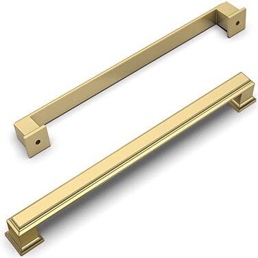 Amerdeco 10 Pack Brushed Gold Cabinet Pulls 712 Inch Hole Center Drawer Pulls Cabinet Hardware Solid Kitchen Cabinet Handles for Bathroom Drawer Pulls Dresser Pulls ZH0001