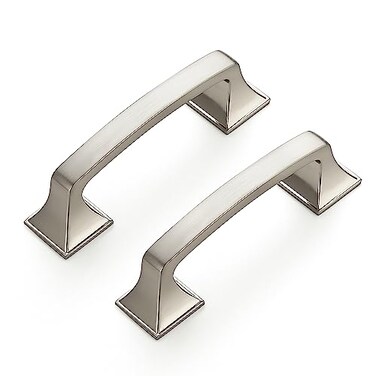 Ravinte 30 Pack Solid 3 Square Foot Arch Pulls Kitchen Cabinet Handles Brushed Nickel Pulls Silver Dresser Kitchen Cupboard Hardware Handles for Cabinets Cupboard Drawers