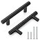 Probrico 12 Pack 3 Inch Hole to Hole Black Kitchen Cabinet Pulls Modern Bedroom Drawer Pull T Bar Handle Dresser Pulls 5 Inch Total Length