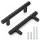 Probrico 12 Pack 3 Inch Hole to Hole Black Kitchen Cabinet Pulls Modern Bedroom Drawer Pull T Bar Handle Dresser Pulls 5 Inch Total Length
