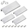 LC LICTOP 315 Inch Brushed Silver Finger Pulls 4Pcs 252 Inch Hole Spacing Aluminum Alloy Edge Pulls Furniture Handle Back Mount Concealed Handles for Cabinets Cupboard Drawer Dresser Wardrobe