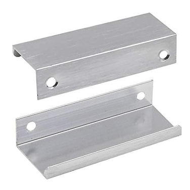 LC LICTOP 315 Inch Brushed Silver Finger Pulls 4Pcs 252 Inch Hole Spacing Aluminum Alloy Edge Pulls Furniture Handle Back Mount Concealed Handles for Cabinets Cupboard Drawer Dresser Wardrobe