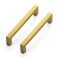 Ravinte Hardware 5 Pack Brushed Brass Cabinet Pulls 5 Inch 128 mm Hole Center Cabinet Handles Square Kitchen Hardware for Doors Drawers Cupboards Gold Stainless Steel 55 Inch Overall Length