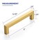 Ravinte Hardware 5 Pack Brushed Brass Cabinet Pulls 5 Inch 128 mm Hole Center Cabinet Handles Square Kitchen Hardware for Doors Drawers Cupboards Gold Stainless Steel 55 Inch Overall Length
