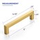 Ravinte Hardware 5 Pack Brushed Brass Cabinet Pulls 5 Inch 128 mm Hole Center Cabinet Handles Square Kitchen Hardware for Doors Drawers Cupboards Gold Stainless Steel 55 Inch Overall Length