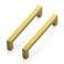 Ravinte Hardware 5 Pack Brushed Brass Cabinet Pulls 5 Inch 128 mm Hole Center Cabinet Handles Square Kitchen Hardware for Doors Drawers Cupboards Gold Stainless Steel 55 Inch Overall Length