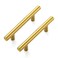 Ravinte Hardware 5 Pack Cabinet Handles with 3 Inch 76mm Hole Center Brushed Brass Cabinet Pulls Stainless Steel Drawer Pulls Kitchen Knobs for Dresser Drawer 5 Inch Overall Length
