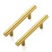 Ravinte Hardware 5 Pack Cabinet Handles with 3 Inch 76mm Hole Center Brushed Brass Cabinet Pulls Stainless Steel Drawer Pulls Kitchen Knobs for Dresser Drawer 5 Inch Overall Length