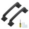 Ravinte Hardware 5 Pack Kitchen Cabinet Handles 334 Inch Hole Center Black Cabinet Pulls Solid Suqare Foot Drawer Pulls for Kitchen Cabinet Door Handles Matte Black Arch Dresser Handles for Cabinets a