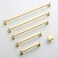 9BUILD 6 Pack 375 Inch Cabinet Handles Brushed Brass Gold Pulls for Kitchen Cabinets