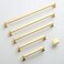 9BUILD 6 Pack 375 Inch Cabinet Handles Brushed Brass Gold Pulls for Kitchen Cabinets