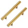 Aegero 15 Pack Cabinet Pulls Brushed Brass Stainless Cabinet Handles for Kitchen and Bathroom Cabinets 5 Inch Length 3 Inch Hole Center