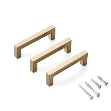 Aibeli 20 Pack Champagne Gold Cabinet Pulls 3 34 Inch96mm Hole Centers Square Champagne Bronze Dresser Pulls Bar Drawer Handles Stainless Steel Kitchen Cabinet Hardware Cupboard Handles