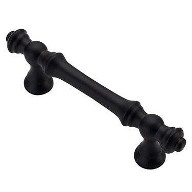 Alzassbg 10 Pack Matt Black Cabinet Pulls 3 Inch76mm Hole Centers Vintage Kitchen Hardware Cabinet Handles AL3085MB