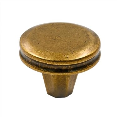 Alzassbg 6 Pack Antique Brass Cabinet Knobs 114 Inch Diameter Round Kitchen Knobs for Cabinets and Drawers AL6104AB