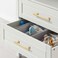 Alzassbg Cabinet Pulls Brushed Gold Ridged Bar Handles 3 Inch76mm Hole Centers Kitchen Handles for cabinets 10 Pack AL3095MGP