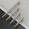Amerdeco 10 Pack Brushed Nickel and Gold Knurled Cabinet Pulls 5 Inch Hole Center Brushed Brass Kitchen Cabinet Handles for Drawer Cupboard and Wardrobe ZH0038