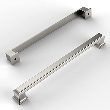 Amerdeco 10 Pack Brushed Satin Nickel Cabinet Hardware 712 Inch192mm Hole Center Kitchen Handles for Bathroom and Dresser Pulls ZH0001