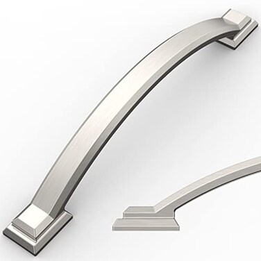 Amerdeco 10 Pack Brushed Satin Nickel Cabinet Pulls 7 Inch177mm Hole Centers Handles for Kitchen Cabinet Hardware Arch Cabinet Handles for Bathroom Dresser Drawer Handles ZH0016
