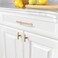 Amerdeco 10 Pack Champagne Bronze Cabinet Pulls 375 Inch96mm Hole Center Cabinet Hardware Kitchen Cabinet Handles for Bathroom Gold Drawer Pulls Dresser Pulls ZH0003