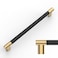Amerdeco 10 Pack Matte Black and Gold Knurled Cabinet Pulls 10 Inch Hole Center Kitchen Cabinet Handles for Drawer Cupboard and Wardrobe ZH0038