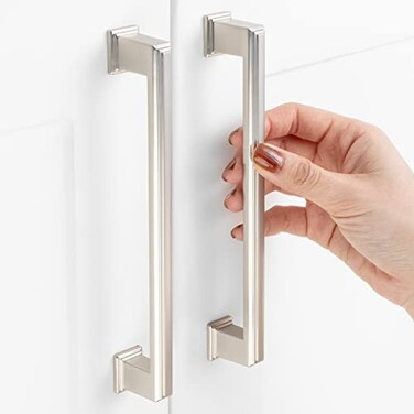 ASKANO 10 Pack 614 Inch Hole Centers Brushed Nickel Cabinet Pulls Satin Nickel Cabinet Handles Silver Kitchen Hardware for Cabinets ZP2206 Drawer Bedroom Dresser Bathroom Vanity Cupboard Closet