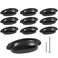 Auvotuis 10Pcs 35Inch Hole Spacing Cup Pull Handles Vintage Farmhouse Style Flat Cabinet Cup Pulls for DrawerDresser Bin Black