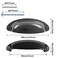 Auvotuis 10Pcs 35Inch Hole Spacing Cup Pull Handles Vintage Farmhouse Style Flat Cabinet Cup Pulls for DrawerDresser Bin Black