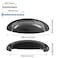 Auvotuis 10Pcs 35Inch Hole Spacing Cup Pull Handles Vintage Farmhouse Style Flat Cabinet Cup Pulls for DrawerDresser Bin Black