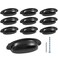 Auvotuis 10Pcs 35Inch Hole Spacing Cup Pull Handles Vintage Farmhouse Style Flat Cabinet Cup Pulls for DrawerDresser Bin Black