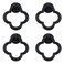 Bitray Drop Ring Pulls Matt Black Fower Shape Single Hole Cabinet Knobs for Closet Cupboard Wardrobe 4pcs