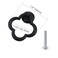 Bitray Drop Ring Pulls Matt Black Fower Shape Single Hole Cabinet Knobs for Closet Cupboard Wardrobe 4pcs