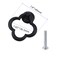 Bitray Drop Ring Pulls Matt Black Fower Shape Single Hole Cabinet Knobs for Closet Cupboard Wardrobe 4pcs