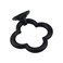 Bitray Drop Ring Pulls Matt Black Fower Shape Single Hole Cabinet Knobs for Closet Cupboard Wardrobe 4pcs