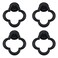 Bitray Drop Ring Pulls Matt Black Fower Shape Single Hole Cabinet Knobs for Closet Cupboard Wardrobe 4pcs