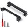 FIGO HOME Black Cabinet Handles 5 Inch Hole to Hole Bar Cabinet Pulls 5 Inch 4 Pack Square Cabinet Pulls Black Drawer Pulls Kitchen Cabinet Handles for Dresser Kitchen Cabinet Hardware Furniture