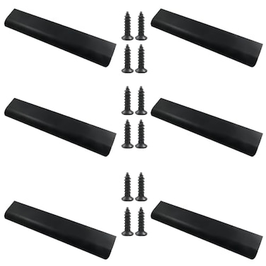 BokWin 6Pcs 200mm787 Inch Mount Finger Edge Pull Furniture Drawer Handles Aluminum Concealed Handle for Home Kitchen Door Drawer Cabinet with Screws Black