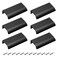 BokWin 6Pcs 80mm315 Modern Style Finger Edge Pull Aluminum Furniture Drawer Handles Concealed Handle Hidden Cabinet Kitchen Drawer Handles with Screws Black