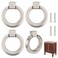 Brosay Drop Ring Drawer Pulls 4Pcs Antique Round Cabinet Ring Pulls Dresser Brushed Gold Cabinet Pulls for Furniture Hardware Cupboard Closet Door Handle ChromeGray