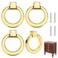 Brosay Drop Ring Drawer Pulls Antique Round Cabinet Ring Pulls Dresser Brushed Gold Cabinet Pulls for Furniture Hardware Cupboard Closet Door Handle 4Pcs Gold