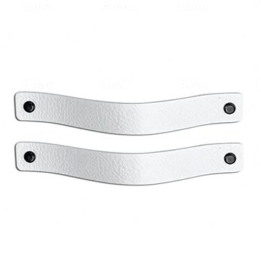 Brute Strength White Leather Drawer Pulls 2 Pack 778 x 1 Inch Industrial Style Easy to Install