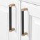 BUKOBYHE 10 Pack 5Inch128mm Kitchen Cabinet Handles Black and Champagne Bronze Knurled Cabinet Pulls Black Drawer Pulls Kitchen Hardware