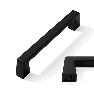 CABDM 10 Pack 5 inch Solid Matte Black Cabinet Handles Kitchen Hardware Drawers Bathroom Vanity Cabinet Door Handles