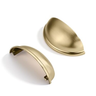 CABDM 2 Pack 3 Drawer Pulls Champagne Bronze Cabinet Cup Pulls Kitchen Hardware Cabinet Handles Drawer Handles Knobs 3 inch 76mm Center to Center