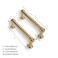 CABDM 2 Pack 3 Inch Solid Kitchen Cabinet Handles Brushed Brass Heavy Duty Cabinet Pulls Satin Brass Drawer Pulls Cabinet Hardware Kitchen Handles for Cabinets Cupboard Handles